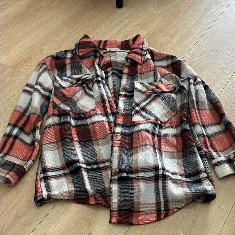 Ultra Flirt Red and Black Plaid Shirt